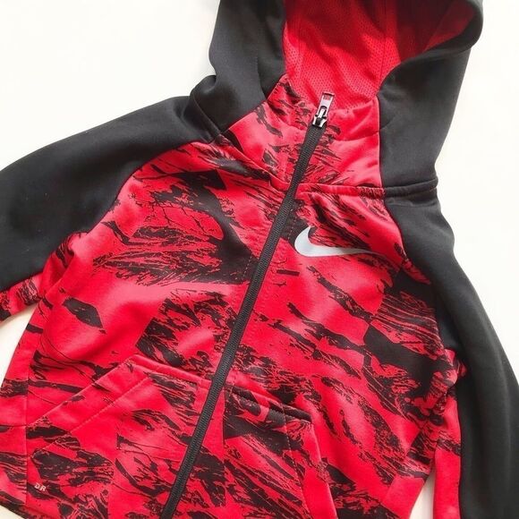 Nike red/black zip up hoodie EUC 2T - Picture 2 of 2